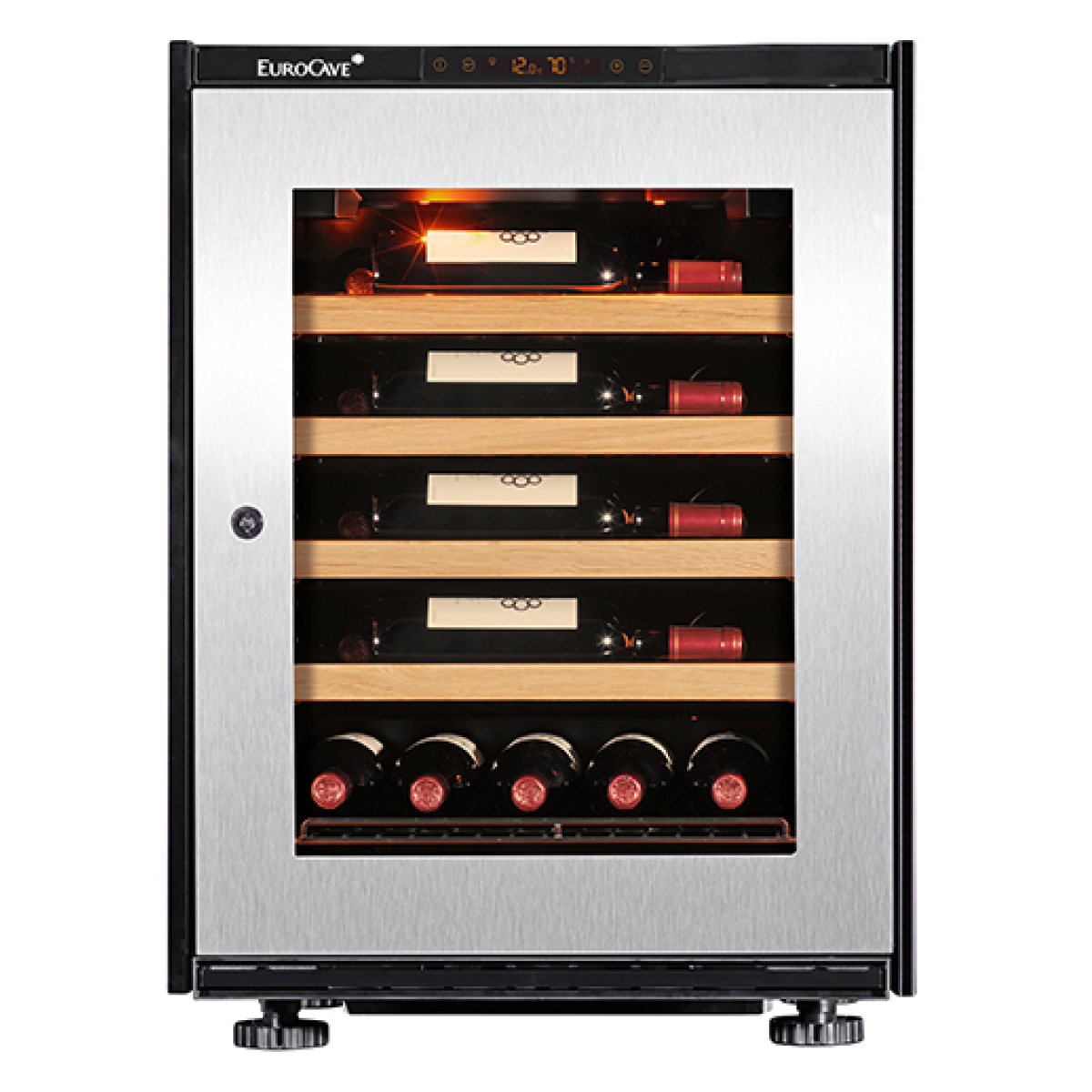 EuroCave V-INSP-S 30瓶 嵌入式單溫區紅酒櫃 (4滑架)(不銹鋼玻璃門)